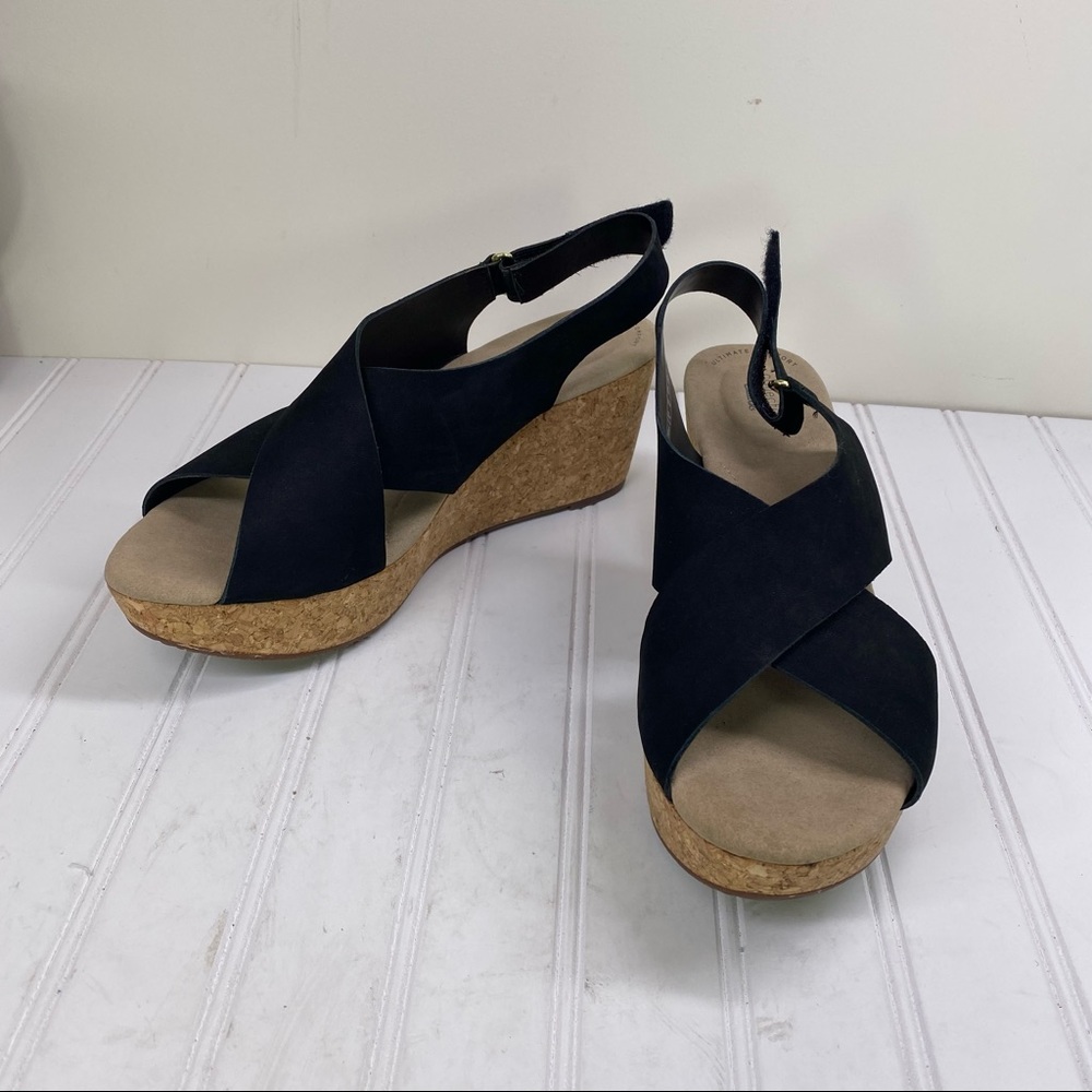 Clarks Collection Black Suede Platform Wedges - image 4